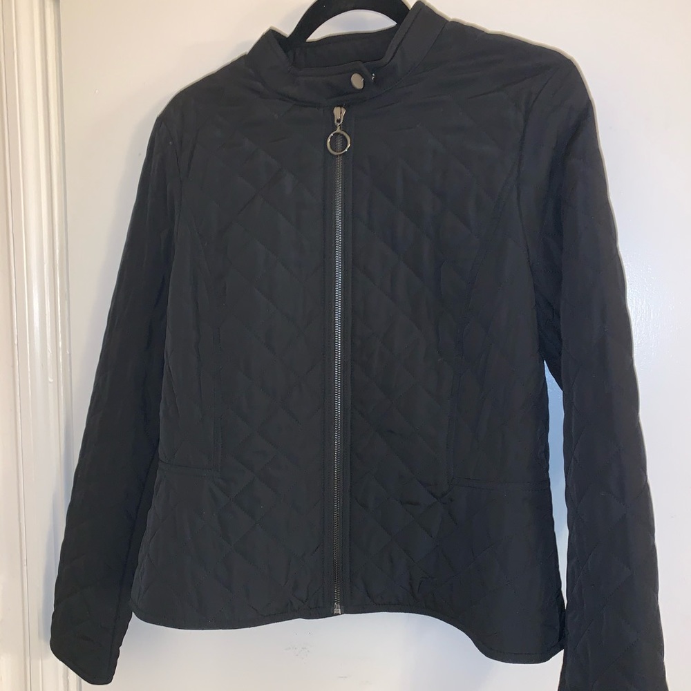 Ann Taylor Black Zip Up Jacket Size 8